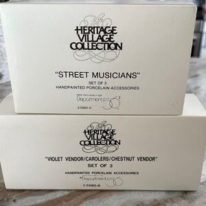 Christmas in the City, “Carolers & Chestnut Vendor & “Musicians” NIB